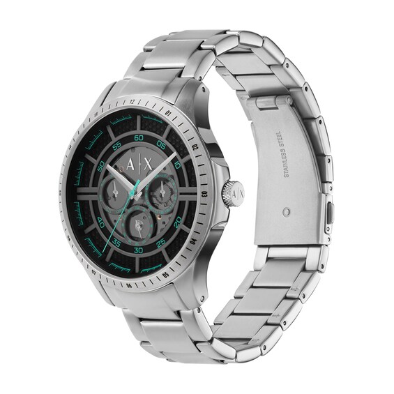 Menâs Armani Exchange Chronograph Watch with Black Skeleton Dial (Model: Ax2459)
