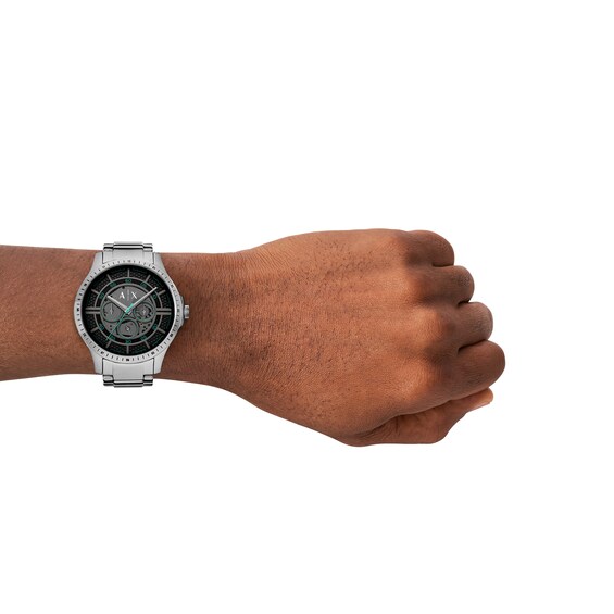 Menâs Armani Exchange Chronograph Watch with Black Skeleton Dial (Model: Ax2459)