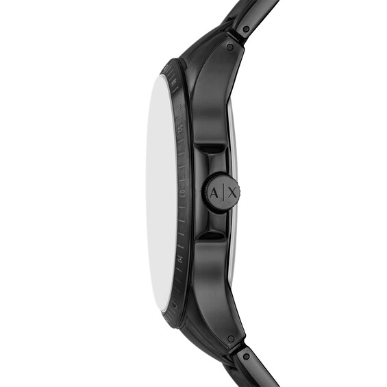 Menâs Armani Exchange Black IP Chronograph Watch with Black Skeleton Dial (Model: Ax2460)