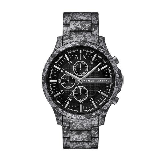 Menâs Armani Exchange Matte Grey IP Chronograph Watch with Textured Black Dial (Model: Ax2462)