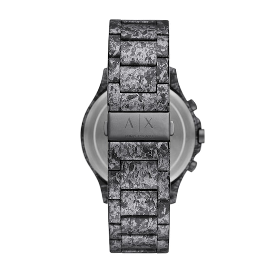 Menâs Armani Exchange Matte Grey IP Chronograph Watch with Textured Black Dial (Model: Ax2462)