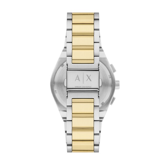 Menâs Armani Exchange Two-Tone IP Chronograph Watch with Green Dial (Model: Ax4184)