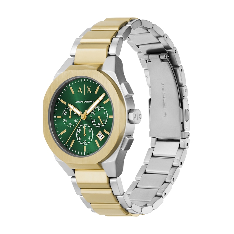 Main Image 4 of Men’s Armani Exchange  Two-Tone IP Chronograph Watch with Green Dial (Model: AX4184)