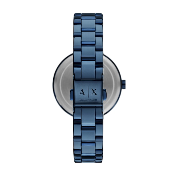 Ladiesâ Armani Exchange Crystal Accent Blue IP Watch with Blue Dial (Model: Ax5175)