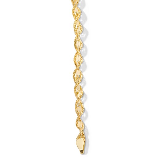 4.5mm Popcorn Mirror Twist Chain Bracelet in Solid 10K Gold - 7.5"