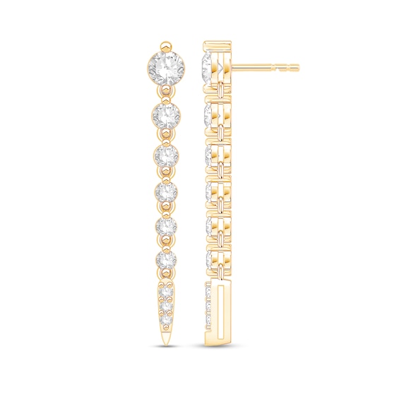 1/2 CT. T.w. Certified Lab-Grown Diamond Vertical Drop Earrings in 10K Gold (F/Vs2)