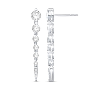 1 CT. T.W. Lab-Grown Diamond Vertical Drop Earrings in 10K White Gold (F/VS2)