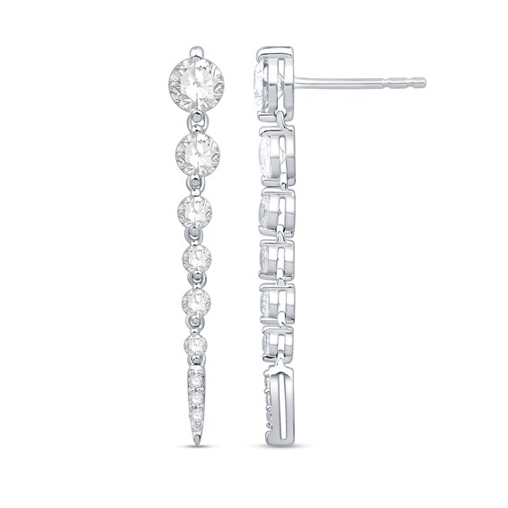 1 CT. T.w. Certified Lab-Grown Diamond Vertical Drop Earrings in 10K White Gold (F/Vs2)