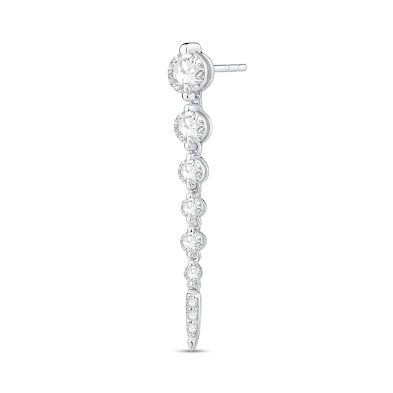 1 CT. T.w. Certified Lab-Grown Diamond Vertical Drop Earrings in 10K White Gold (F/Vs2)