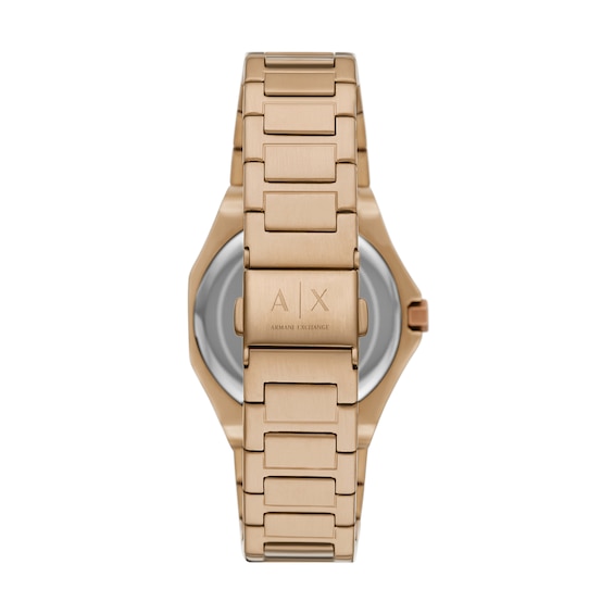 Ladiesâ Armani Exchange Crystal Accent Rose-Tone IP Watch with Rose-Tone Dial (Model: Ax4616)