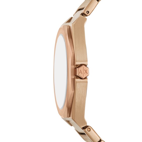 Ladiesâ Armani Exchange Crystal Accent Rose-Tone IP Watch with Rose-Tone Dial (Model: Ax4616)