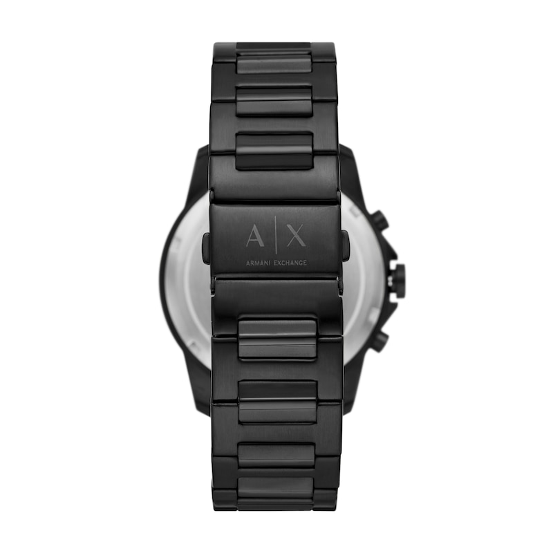 Main Image 2 of Men’s Armani Exchange Banks Black IP Chronograph Watch and Rope Chain Bracelet Box Set (Model: AX7163SET)
