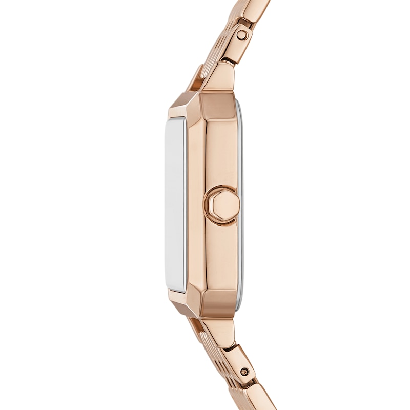 Main Image 3 of Ladies’ Armani Exchange  Rose-Tone IP Square Watch and Heart Bracelet Box Set (Model: AX7164SET)