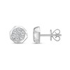 Thumbnail Image 2 of 1/2 CT. T.W. Certified Lab-Grown Multi-Diamond Geometric Frame Stud Earrings in 10K White Gold (F/SI2)