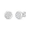 Thumbnail Image 3 of 1/2 CT. T.W. Certified Lab-Grown Multi-Diamond Geometric Frame Stud Earrings in 10K White Gold (F/SI2)