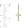 Thumbnail Image 4 of 1/3 CT. T.W. Diamond Cross Hoop Drop Earrings in 10K Gold