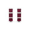 Thumbnail Image 1 of 5.0mm Princess-Cut Lab-Created Ruby and White Lab-Created Sapphire Huggie Hoop Earrings in Sterling Silver