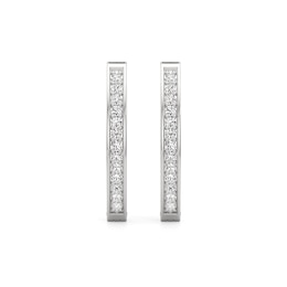 White Lab-Created Sapphire Hoop Earrings in Sterling Silver