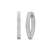 Thumbnail Image 2 of White Lab-Created Sapphire Hoop Earrings in Sterling Silver