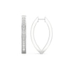 Thumbnail Image 3 of White Lab-Created Sapphire Hoop Earrings in Sterling Silver