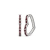 Thumbnail Image 1 of Lab-Created Ruby and White Lab-Created Sapphire Inside-Out Heart-Shaped Hoop Earrings in Sterling Silver