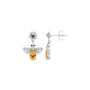 Thumbnail Image 2 of Citrine, Black Spinel, Lab-Created Ruby and White Lab-Created Sapphire Flower and Bee Drop Earrings in Sterling Silver