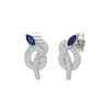 Thumbnail Image 2 of Marquise-Cut Blue and White Lab-Created Sapphire Snake Stud Earrings in Sterling Silver