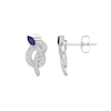 Thumbnail Image 3 of Marquise-Cut Blue and White Lab-Created Sapphire Snake Stud Earrings in Sterling Silver