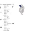 Thumbnail Image 4 of Marquise-Cut Blue and White Lab-Created Sapphire Snake Stud Earrings in Sterling Silver