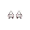Thumbnail Image 3 of Lab-Created Ruby and White Lab-Created Sapphire Ladybug Stud Earrings in Sterling Silver