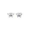 Thumbnail Image 1 of Marquise-Cut Mother-of-Pearl, Amethyst and White Lab-Created Sapphire Butterfly Stud Earrings in Sterling Silver