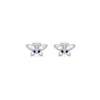 Thumbnail Image 3 of Marquise-Cut Mother-of-Pearl, Amethyst and White Lab-Created Sapphire Butterfly Stud Earrings in Sterling Silver