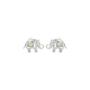 Thumbnail Image 3 of Oval Lab-Created Opal and White Lab-Created Sapphire Elephant Stud Earrings in Sterling Silver