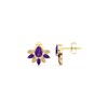 Thumbnail Image 2 of Pear-Shaped and Marquise-Cut Blue and White Lab-Created Sapphire Fan Stud Earrings in 10K Gold