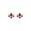 Thumbnail Image 3 of Pear-Shaped and Marquise-Cut Blue and White Lab-Created Sapphire Fan Stud Earrings in 10K Gold