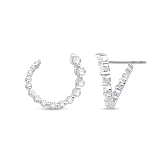 1/2 CT. T.w. Certified Lab-Grown Diamond Open Circle Earrings in 10K Gold (F/Vs2