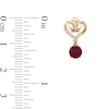 Thumbnail Image 4 of 5.0mm Lab-Created Ruby and 1/20 CT. T.W. Diamond Heart Drop Earrings in 10K Rose Gold