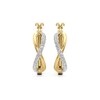 Thumbnail Image 1 of White Lab-Created Sapphire Infinity Twist Hoop Earrings in Sterling Silver with 24K Gold Plate