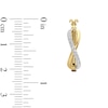 Thumbnail Image 4 of White Lab-Created Sapphire Infinity Twist Hoop Earrings in Sterling Silver with 24K Gold Plate