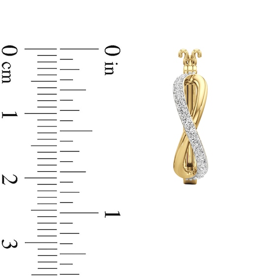 White Lab-Created Sapphire Infinity Twist Hoop Earrings in Sterling Silver with 24K Gold Plate