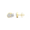 Thumbnail Image 3 of 5.0mm White Lab-Created Sapphire Cluster Toi et Moi Stud Earrings in Sterling Silver with 24K Gold Plate