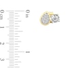 Thumbnail Image 4 of 5.0mm White Lab-Created Sapphire Cluster Toi et Moi Stud Earrings in Sterling Silver with 24K Gold Plate