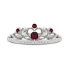 Thumbnail Image 1 of Lab-Created Ruby and White Lab-Created Sapphire Crown Ring in Sterling Silver