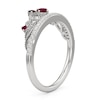 Thumbnail Image 2 of Lab-Created Ruby and White Lab-Created Sapphire Crown Ring in Sterling Silver