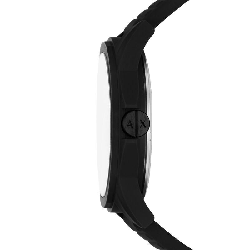 Main Image 3 of Men’s Armani Exchange Outerbanks matte Black IP Silicone Strap Watch with Black Dial (Model: AX2536)
