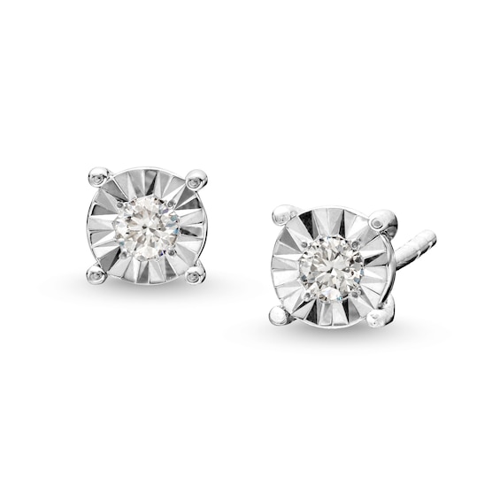 1/8 CT. T.w. Certified Lab-Grown Diamond Miracle Frame Solitaire Stud Earrings in Sterling Silver (I/Si2)