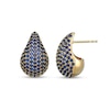 Thumbnail Image 1 of Blue Lab-Created Sapphire Domed Teardrop Earrings in Sterling Silver with 18K Gold Plate