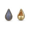 Thumbnail Image 2 of Blue Lab-Created Sapphire Domed Teardrop Earrings in Sterling Silver with 18K Gold Plate