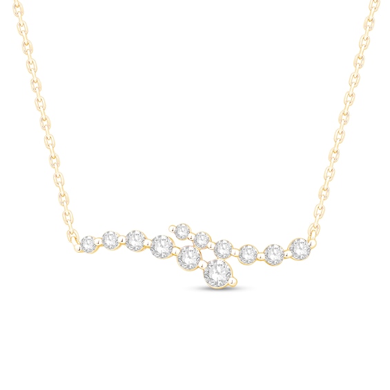 1/2 CT. T.w. Journey Certified Lab-Grown Diamond Bypass Necklace in 10K Gold (F/Vs2)