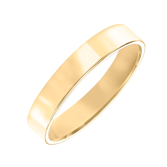 4.0mm Engravable Pipe Cut Comfort-Fit Wedding Band in 10K Gold (1 Line)